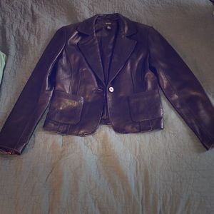 Alfani leather jacket with button